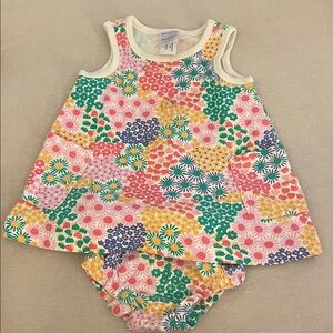 Girls Floral Tank Dress & Bloomers Set - Multicolor
